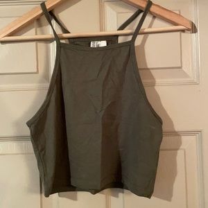 Cropped racer back  tank